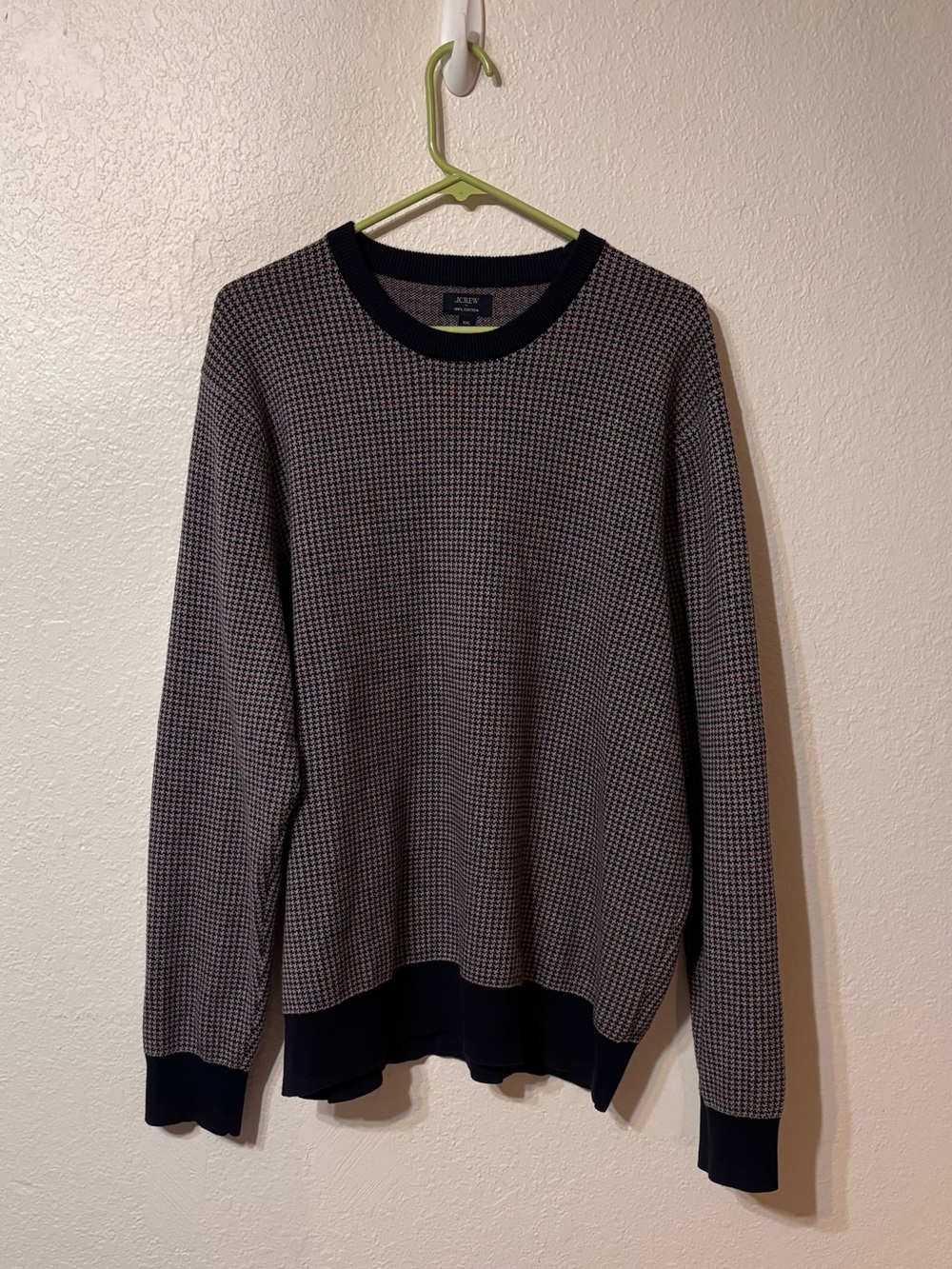 J. Crew Factory Houndstooth Crewneck Pullover XXL